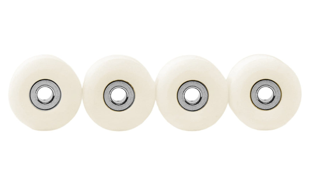 Teak Tuning Apex 61D Urethane Fingerboard Wheels, New Street Shape, Ultra Spin Bearings - Cream Colorway - Set of 4