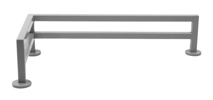 Teak Tuning Fence Style, L-Shaped Fingerboard Rail, 11" Long - Steel Construction - Silver Grey