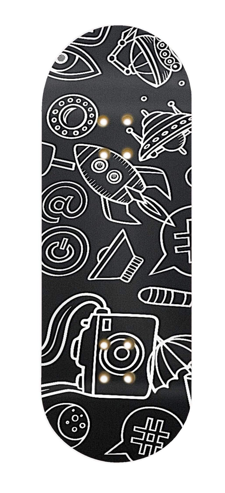 Teak Tuning Limited Edition "Black & White Space Sketch" Deck Graphic Wrap - 35mm x 110mm